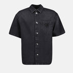Camisas Camisa de Denim Prada Preto Homme