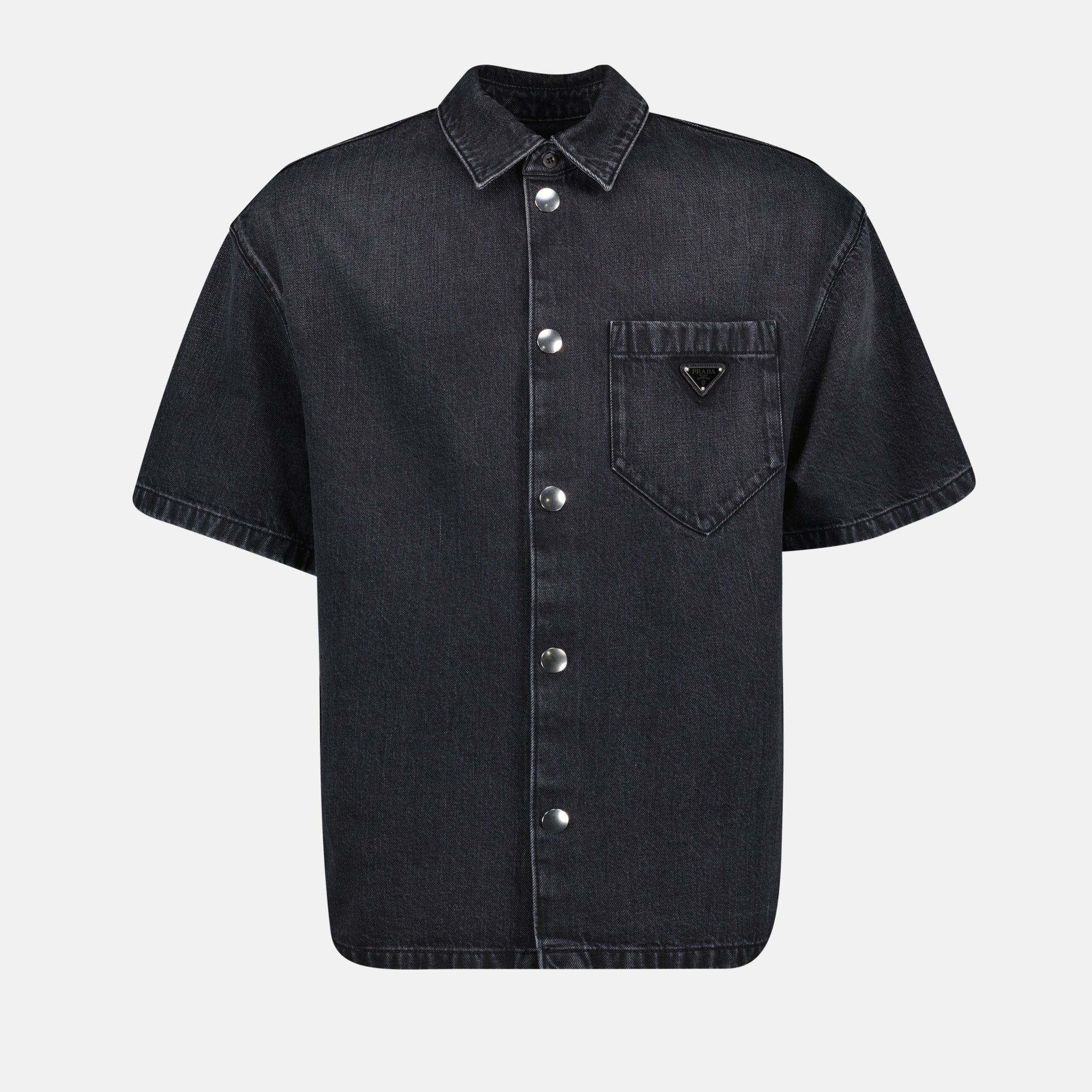 Camisas Camisa de Denim Prada Preto Homme