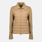 Image de l'article Cardigan bi-matière beige de la marque Moncler pour Femme - Saison Printemps-Été 2026 - Vue de Face