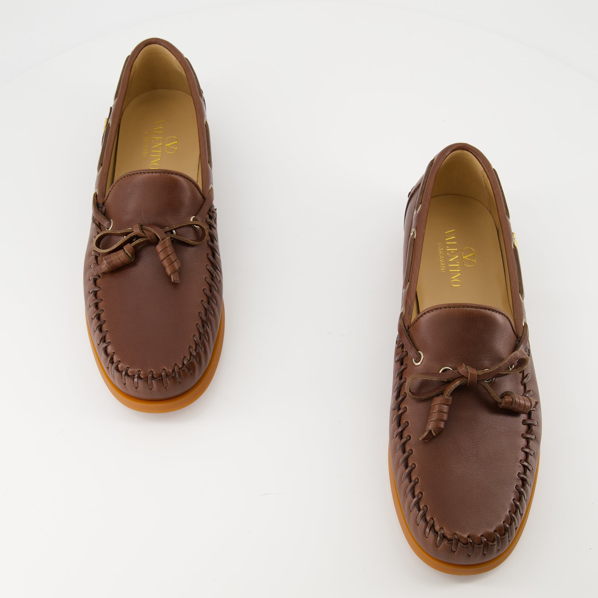 Mocassins Chaussures bateau Palm Avenue Valentino Garavani Marron Homme