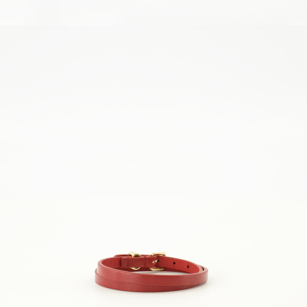 Bijoux Rotes Leder VLogo Armband Valentino Garavani Rouge Femme