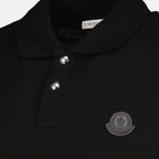 Image de l'article Polo e coton à logo noir de la marque Moncler pour Homme - Saison Printemps-Été 2026 - Vue détaillée_1