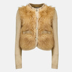 Maille Cárdigan Acolchado Beige Moncler Beige Femme