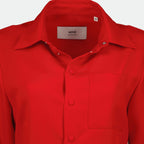 Vestidos Vestido Camisa em Lã Ami PARIS Vermelho Femme