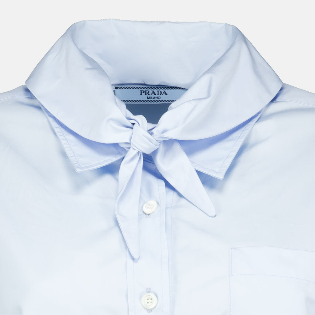 Chemises Blaues Popeline-Hemd Prada Bleu Femme