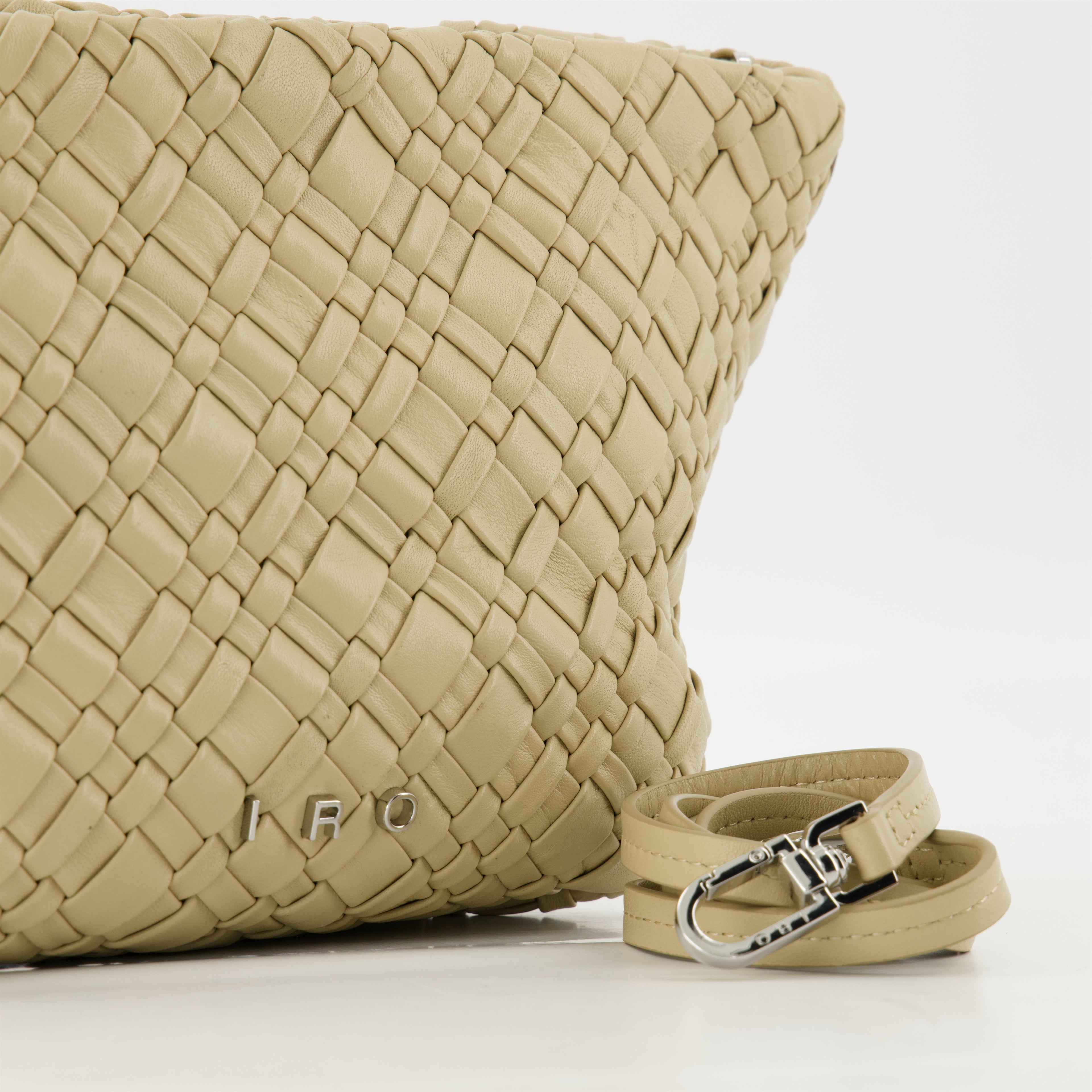 Pouches Neobel Woven Leather Clutch Iro Beige Femme