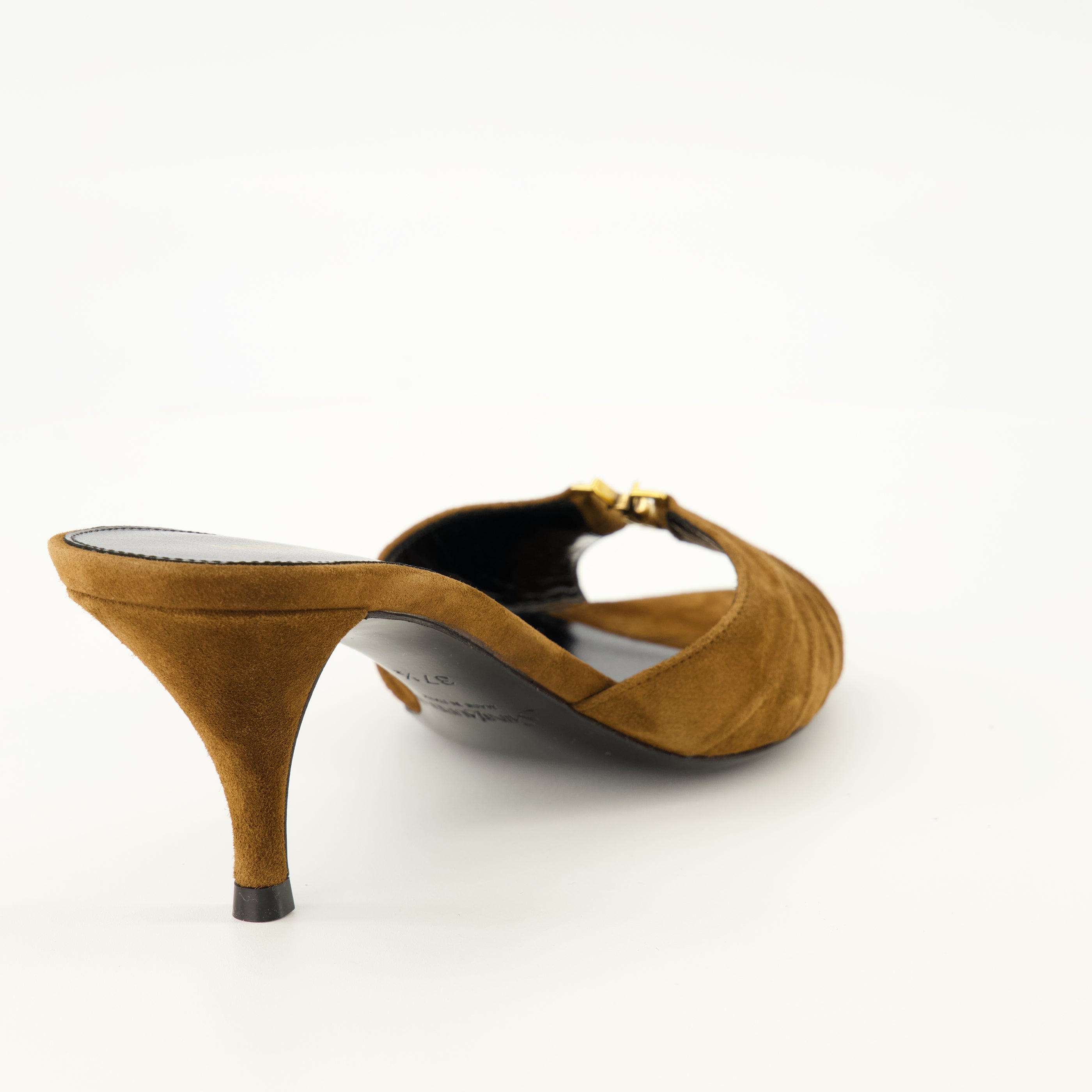 Chaussures ouvertes Mules Babylone marron en suède Saint Laurent Marron Femme