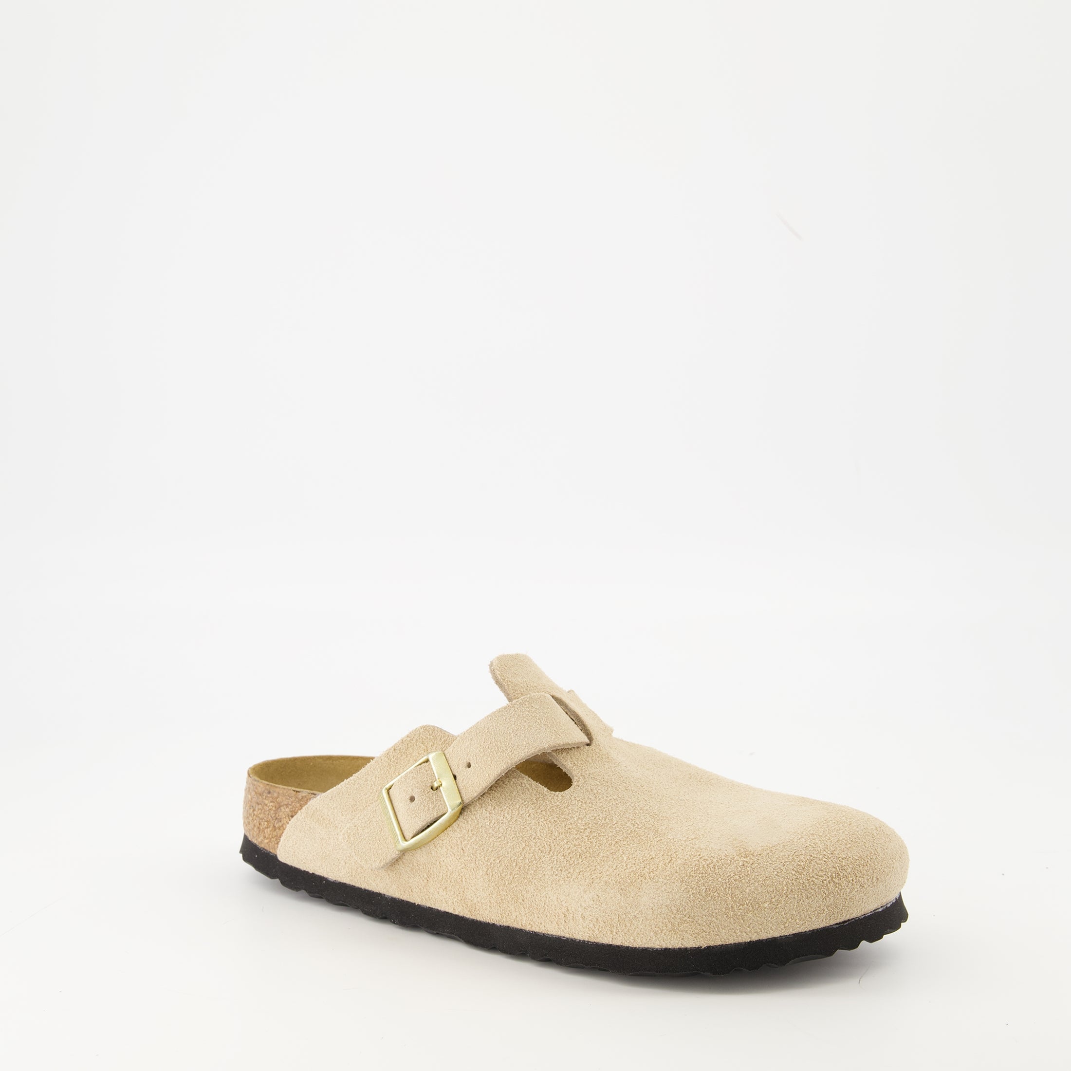 Imagen de las mules Boston de la marca Birkenstock para mujer - Temporada Otoño-Invierno 2025 - Vista tres cuartos frontal derecha