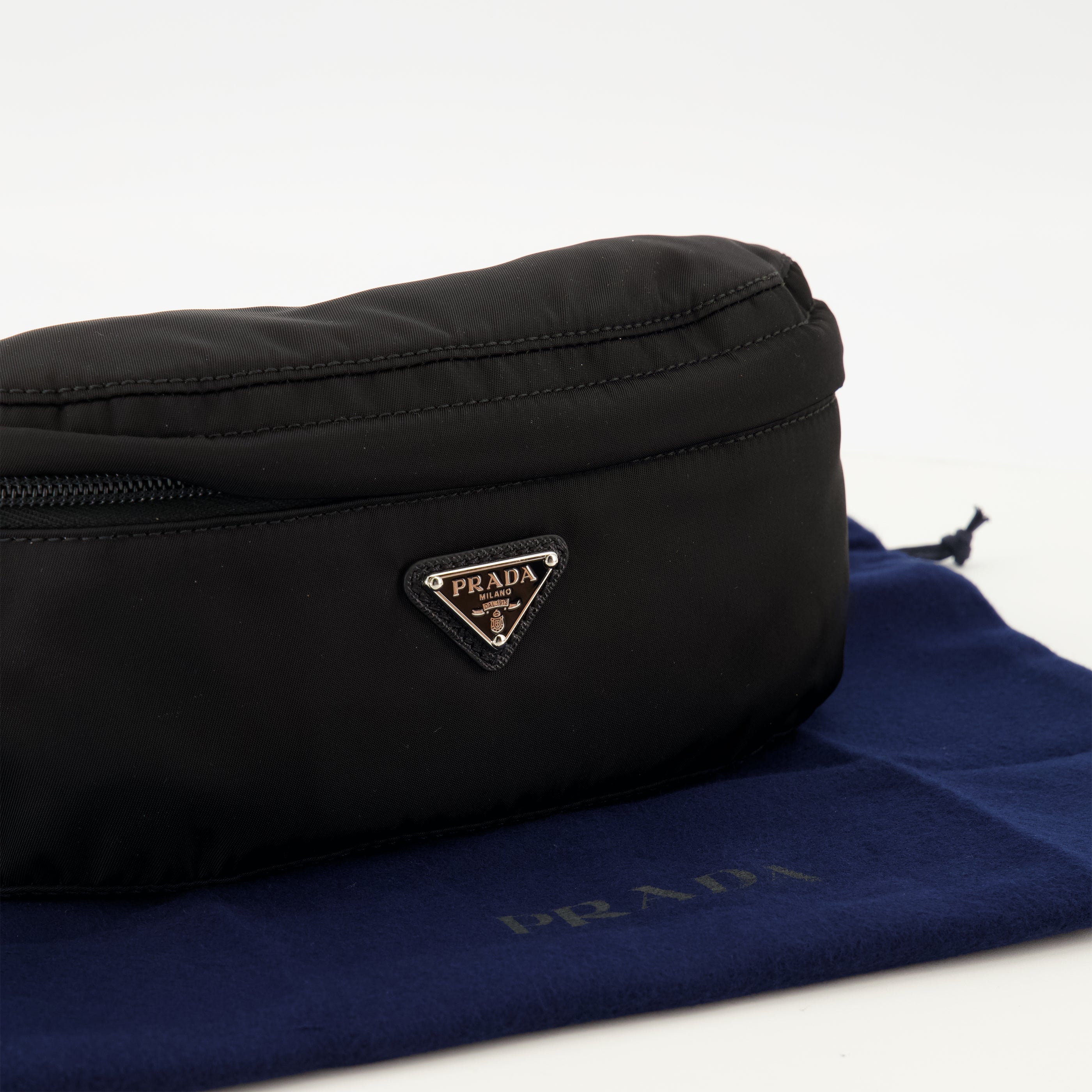 Sacs banane Black Re-Nylon Waist Bag Prada Noir Homme
