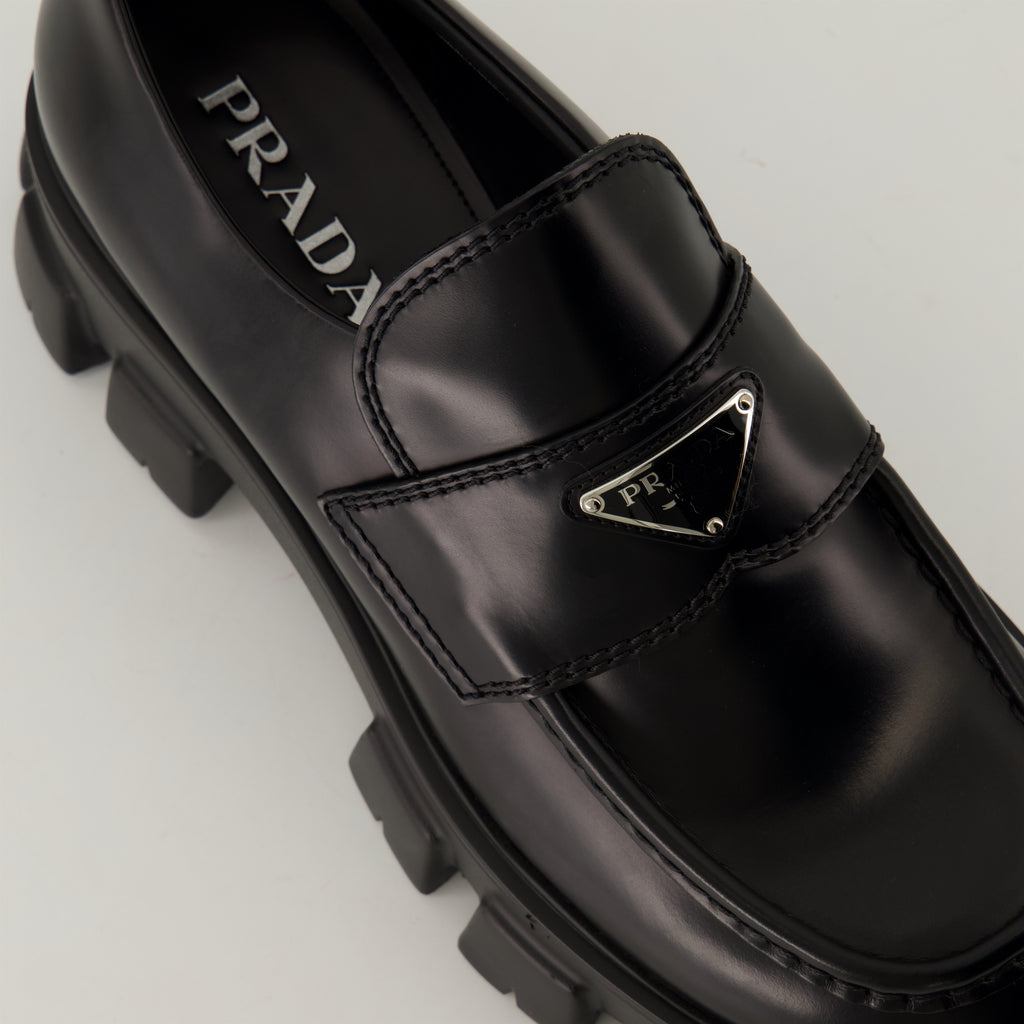 Mocassins Mocassins Monolith Prada Noir Homme
