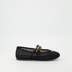 Chaussures plates Ballerines en mesh Prada Noir Femme