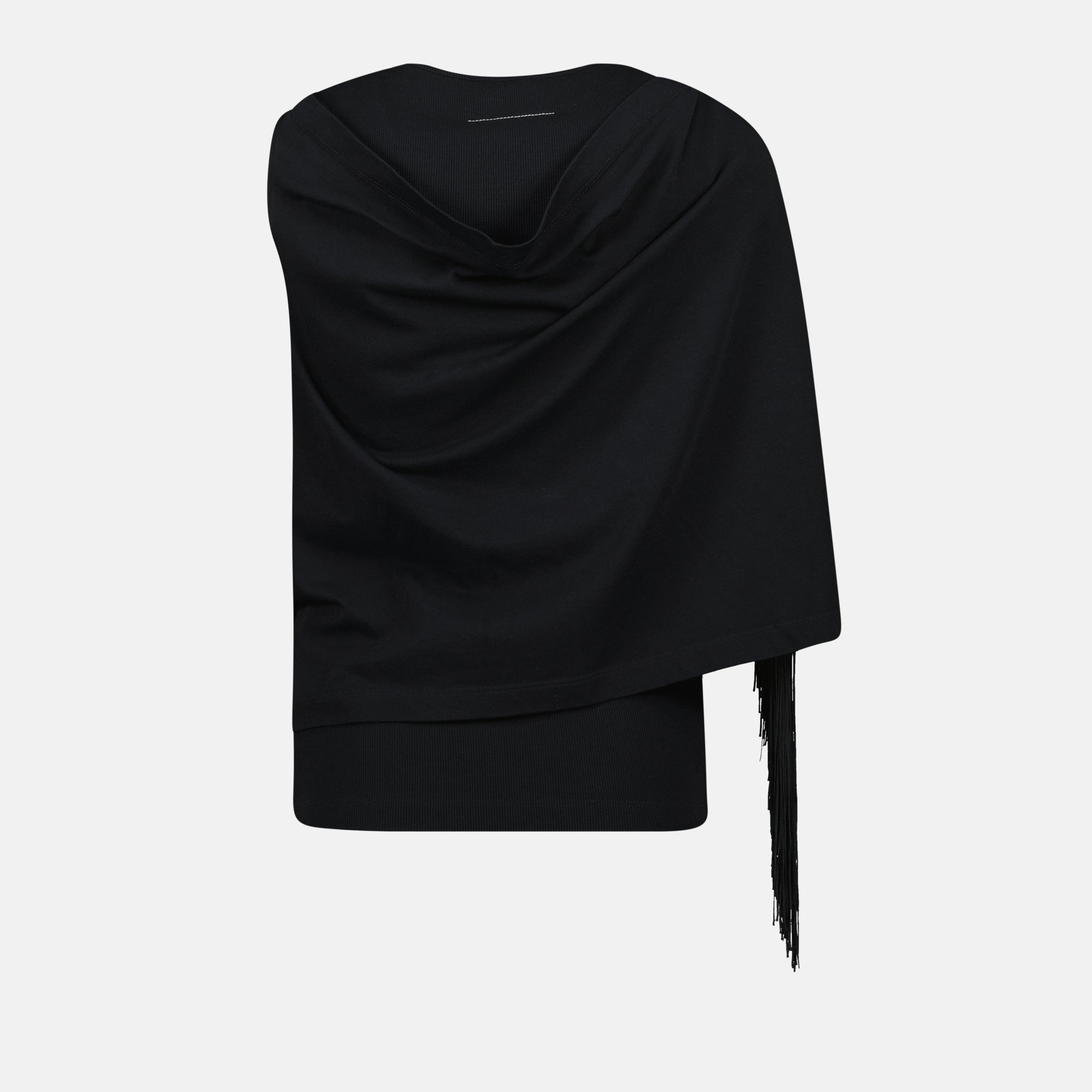 Tops T-shirt à franges Mm6 Noir Femme
