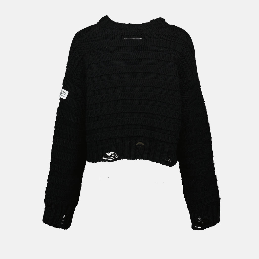 Maille Suéter de Lana Mm6 Noir Femme