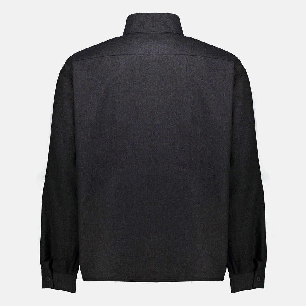 Chemises Wool Zip Jacket Prada Gris Homme