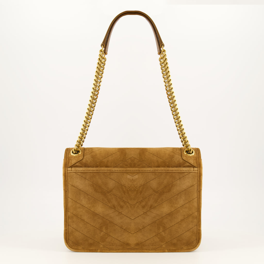 Sacs à main et épaule 니키 미디엄 스웨이드 브라운 백 Saint Laurent Marron Femme