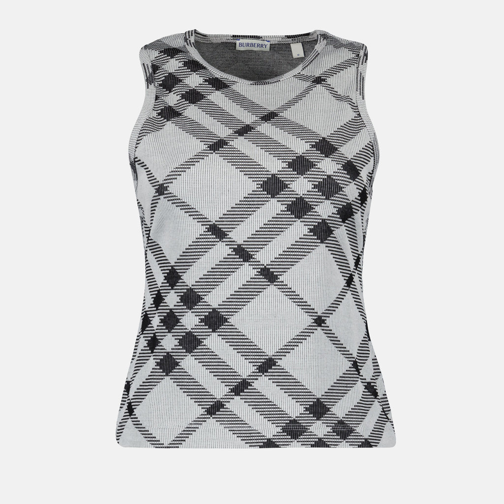 Tops Débardeur à carreaux Burberry Cinza Femme