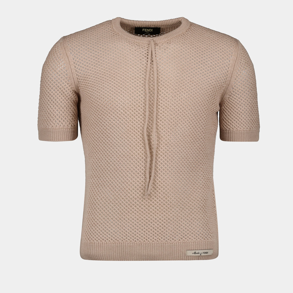 Camisetas Sweater em Malha Fendi Bege Homme