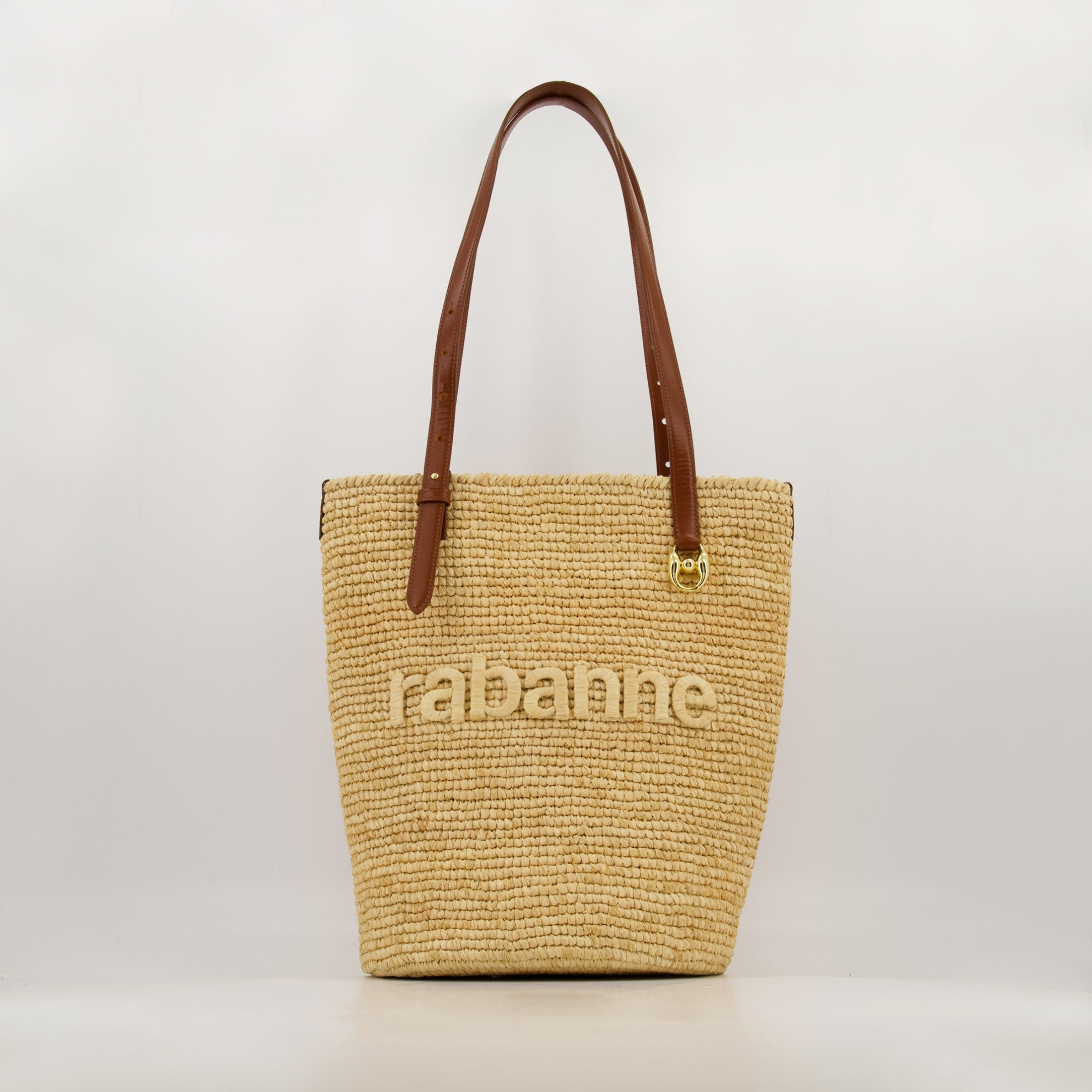 Tote bags Geflochtene Raphia-Tasche Rabanne Beige Femme