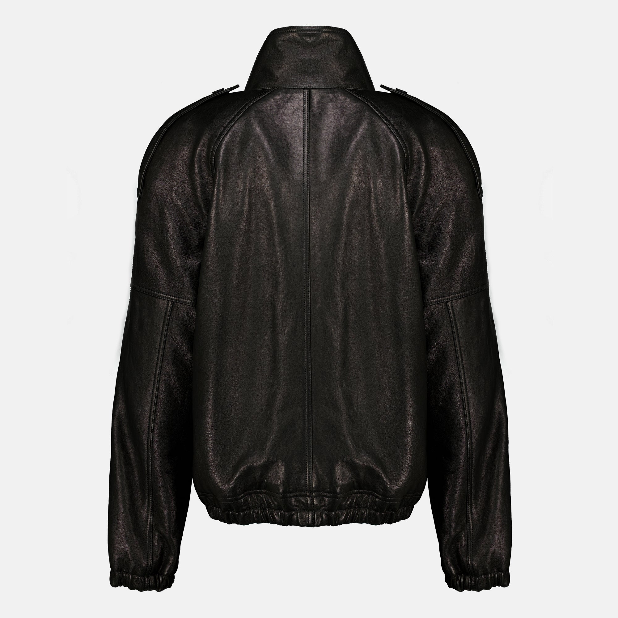 Manteaux Giacca in pelle vintage nera Saint Laurent Noir Femme