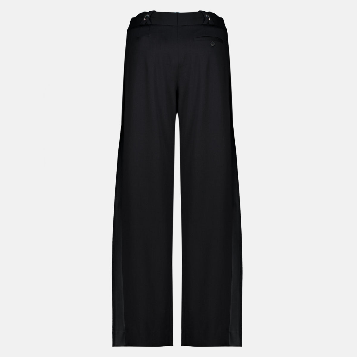 Pantalons Schwarze breite Wollhose Rabanne Noir Femme