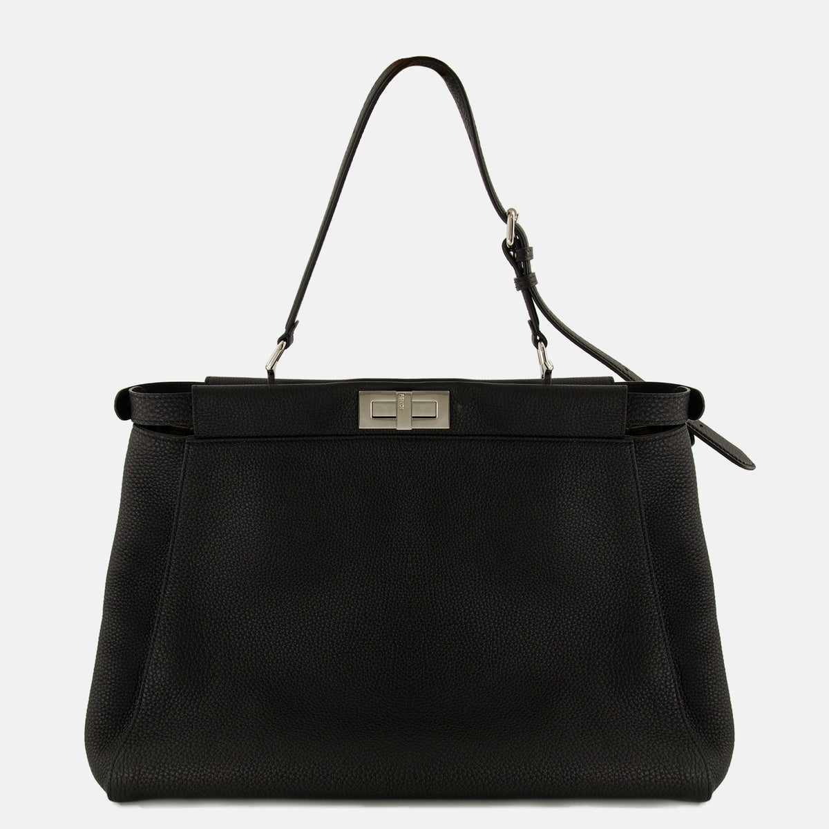 Sacs cabas ピーカブー ブラック グレイン レザー バッグ Fendi Noir Homme