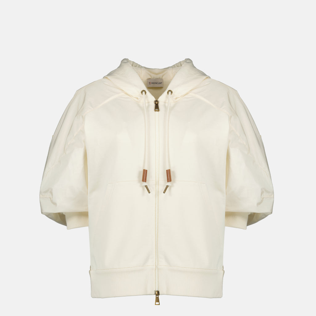 Bild des Artikels Beige Kurzarm-Reißverschlussjacke von Moncler für Frauen - Frühling/Sommer 2026 - Vorderansicht