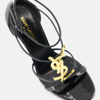 Offene schuhe Cassandra Absatzsandalen Saint Laurent Schwarz Femme