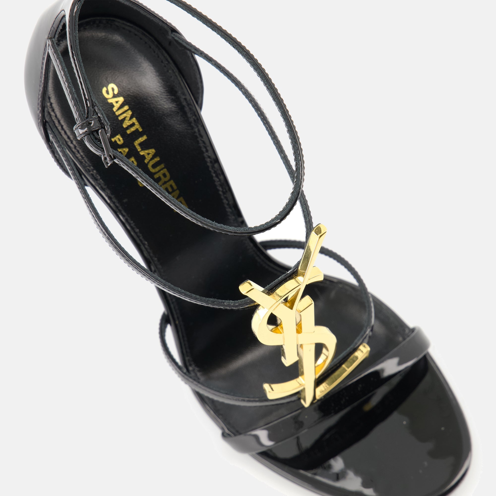 Chaussures ouvertes Sandales à talons Cassandra Saint Laurent Noir Femme