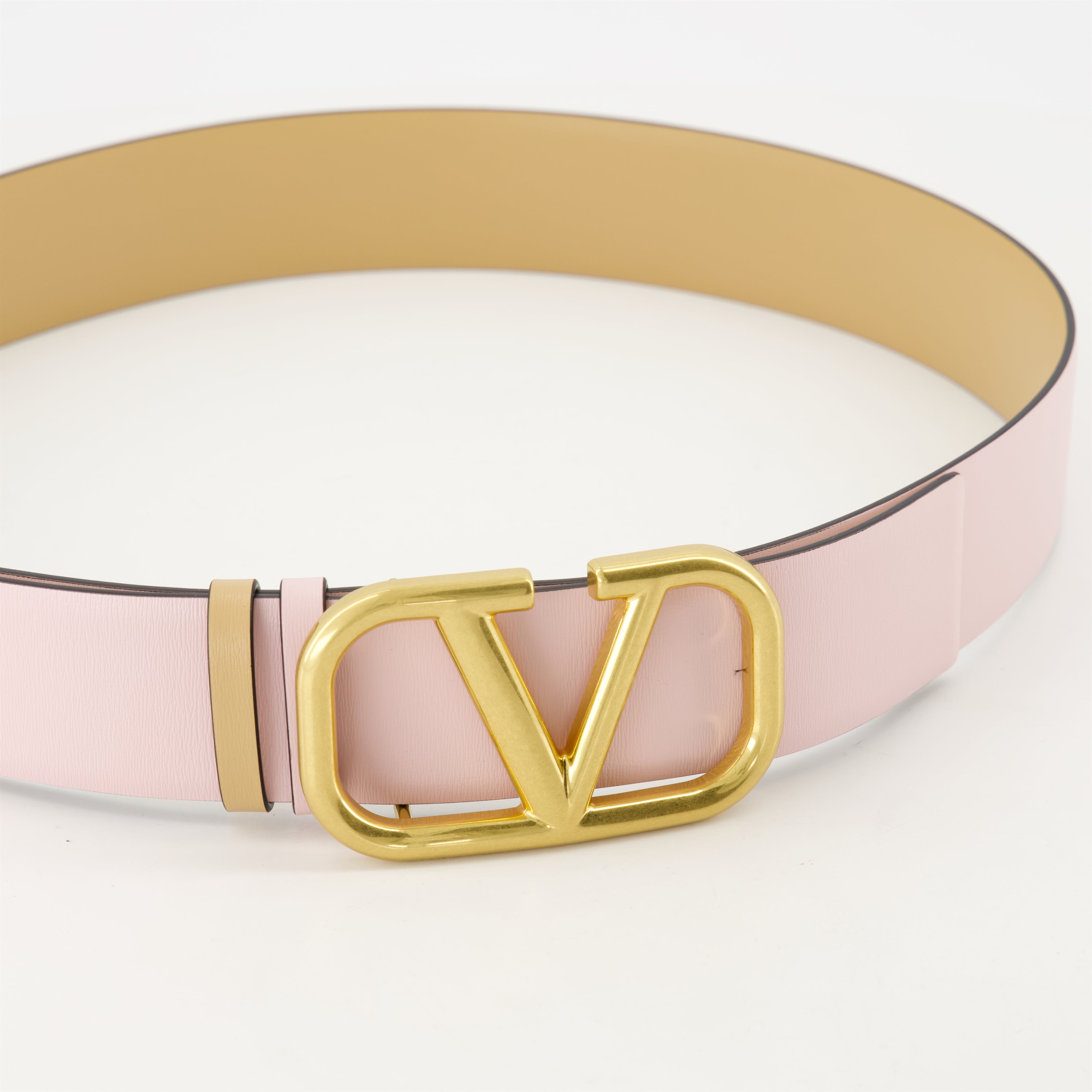 Cintos Ceinture VLogo Réversible Valentino Garavani Rosa Femme