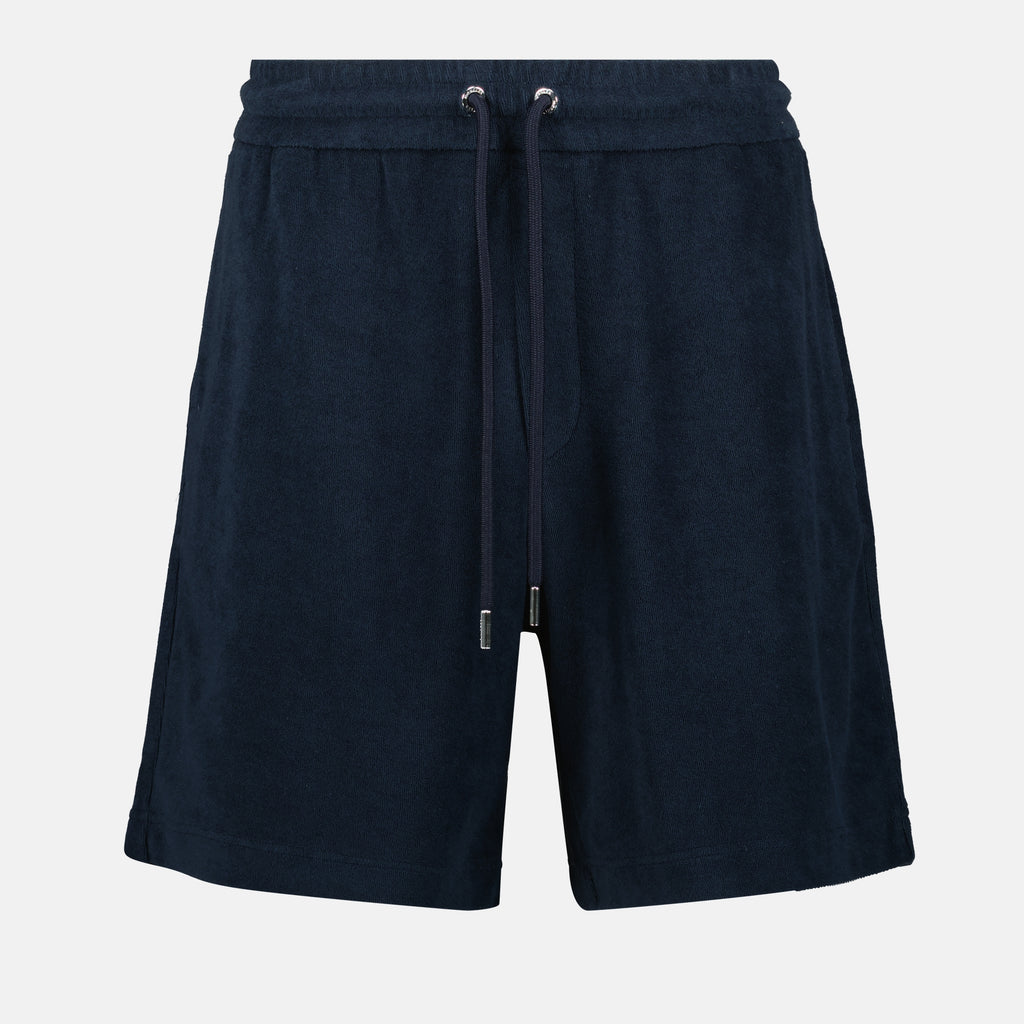 Shorts Calções de Algodão de Toalha Moncler Azul escuro Homme