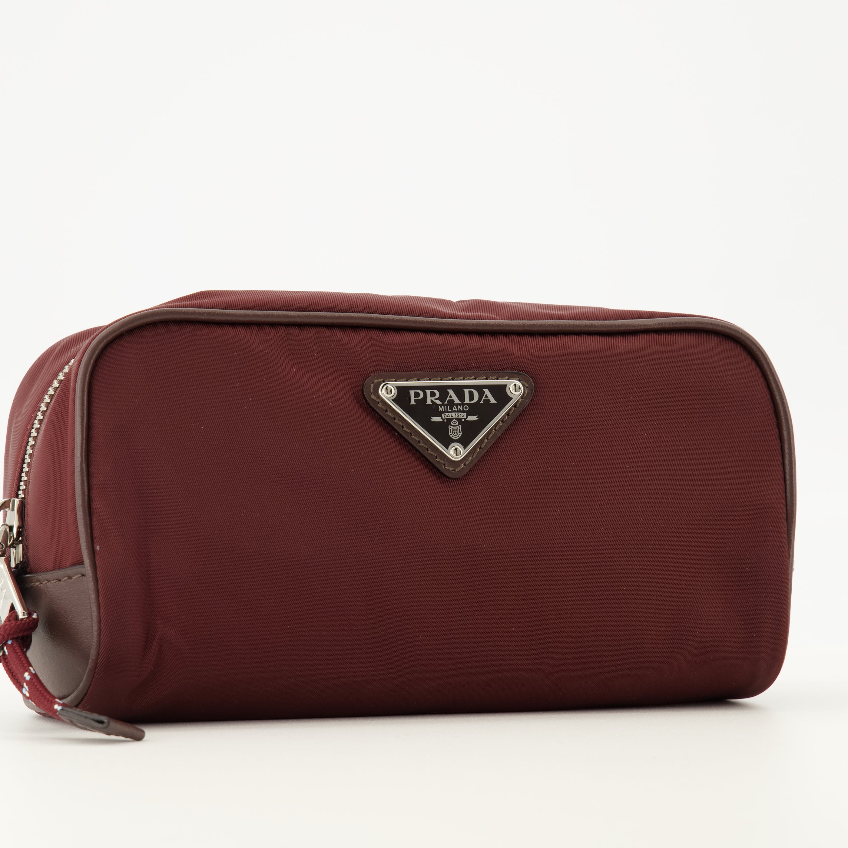 Pochettes SpeedRock Burgundy Pouch in Re-Nylon and Leather Prada Bordeaux Homme