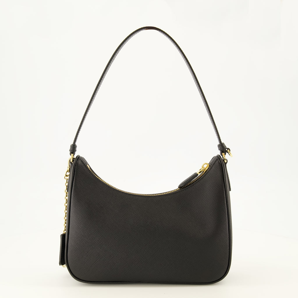 Sacs à main et épaule Mini Bag Re-Edition 2005 aus schwarzem Leder Prada Noir Femme