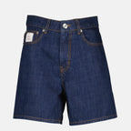 Bild des dunkelblauen Denim-Shorts von Ami PARIS für Frauen - Frühjahr-Sommer 2026 - Vorderansicht