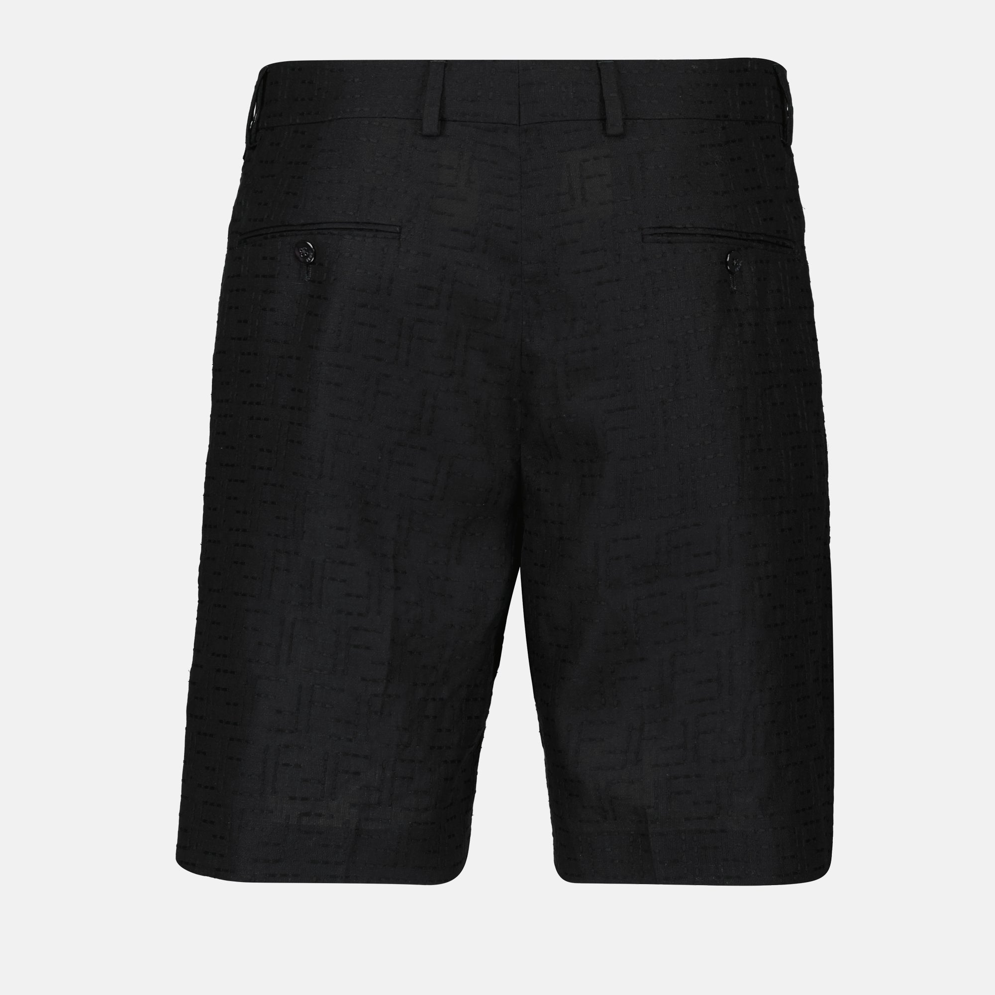 Shorts Short en lin FF Fendi Noir Homme