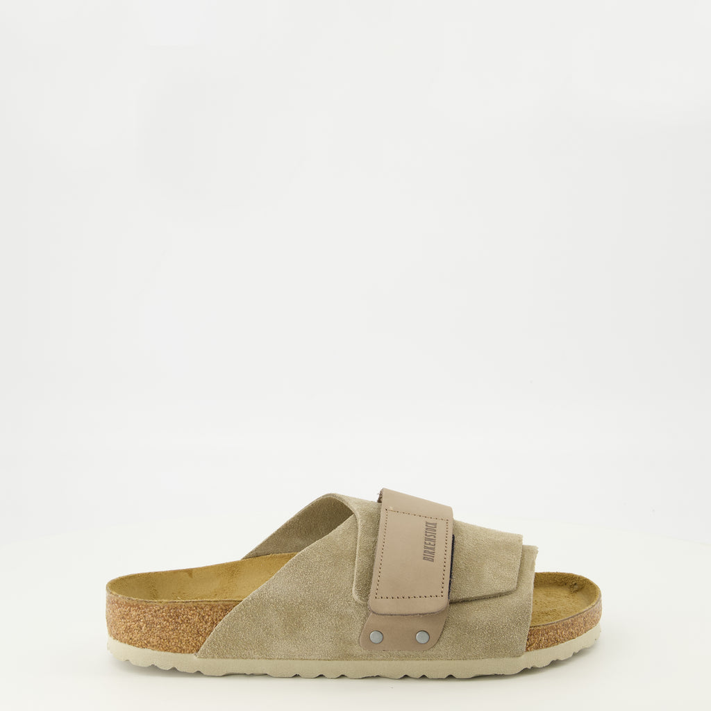 Image of the Beige Suede Kyoto Sandals by Birkenstock for Unisex - Spring-Summer 2026 - Right Side View