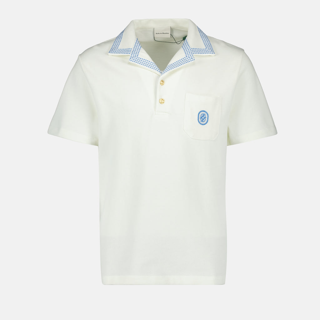 Polos Polo de algodón pique a cuadros Drole De Monsieur Blanco Homme