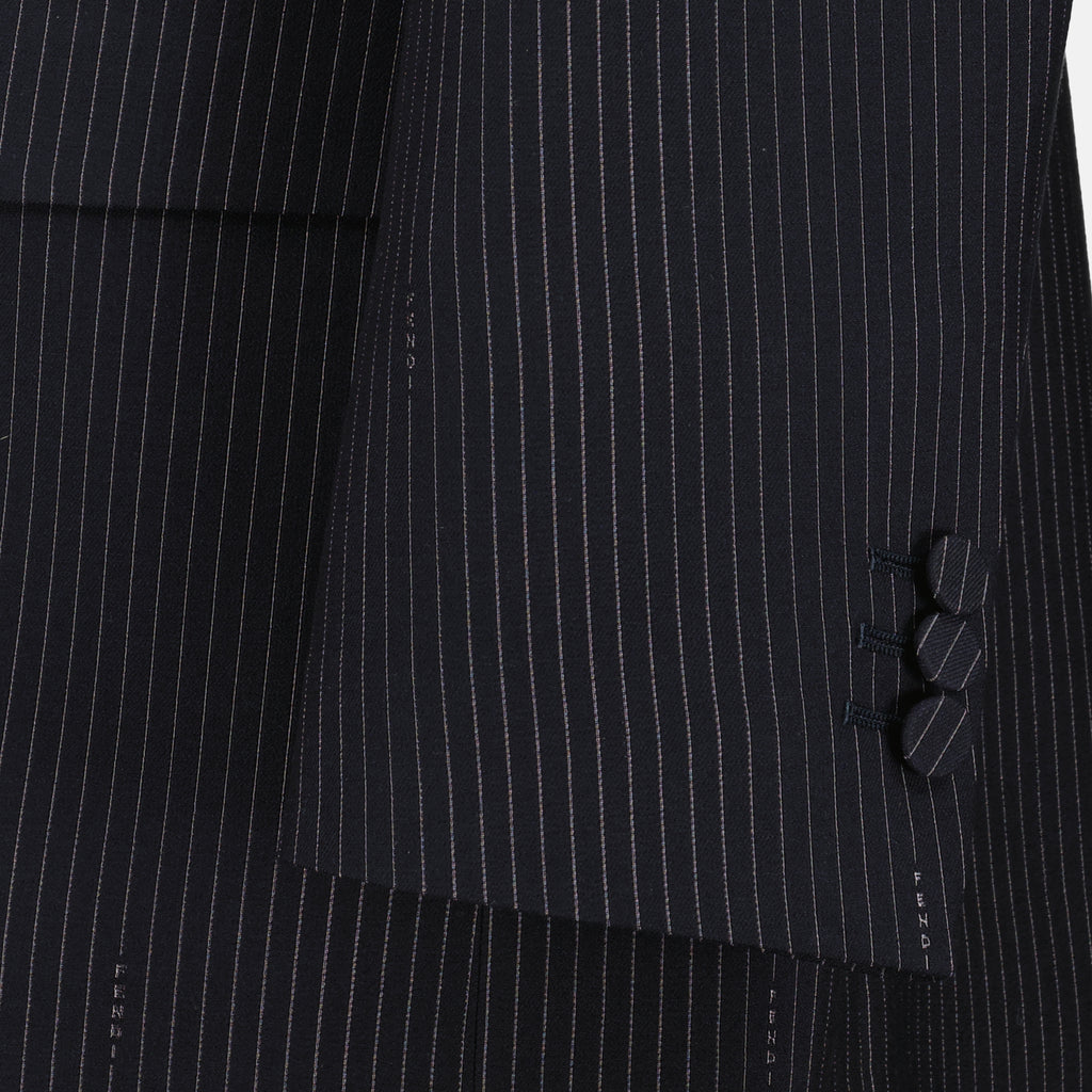Image de l'article Blazer à rayures bleu marine de la marque Fendi pour Femme - Saison Printemps-Été 2026 - Vue détaillée_2