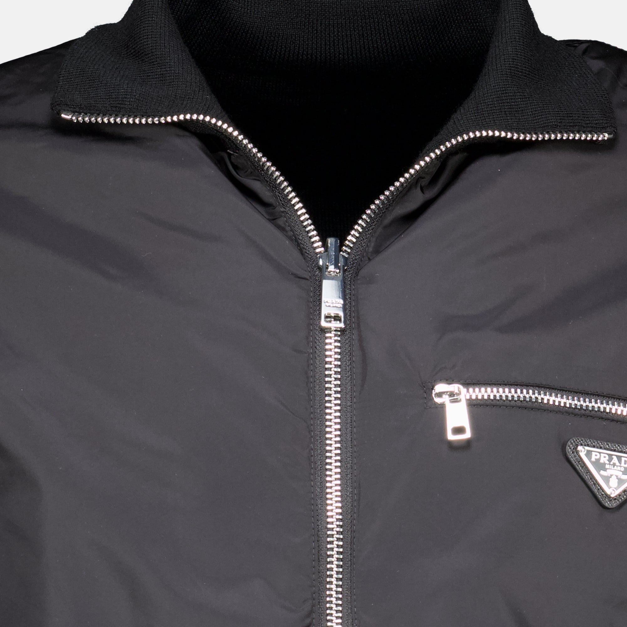Vestes Veste zippée réversible noir Prada Noir Homme