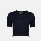 Prendas de punto Suéter de Manga Corta Prada azul oscuro Femme