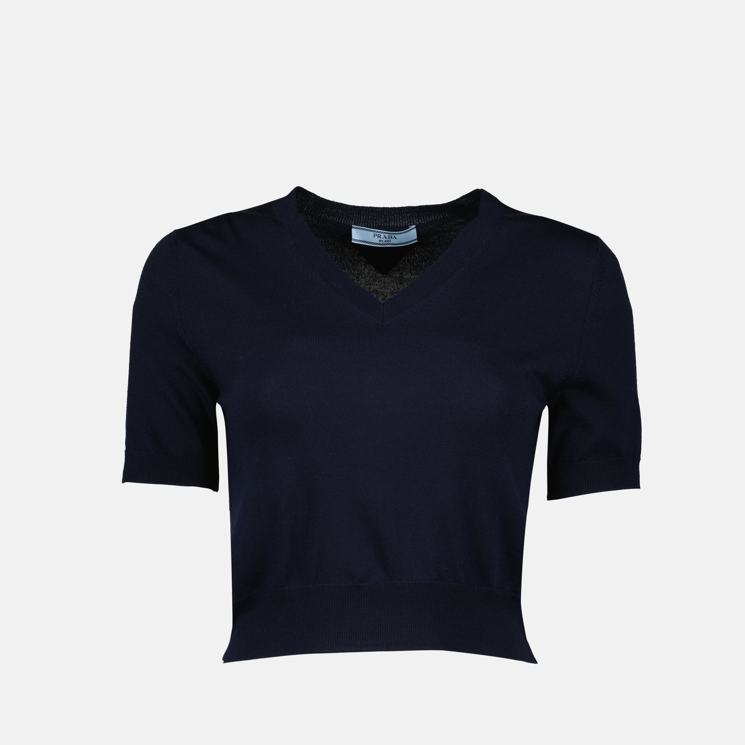 Maille Pull à manches courtes Prada Bleu foncé Femme