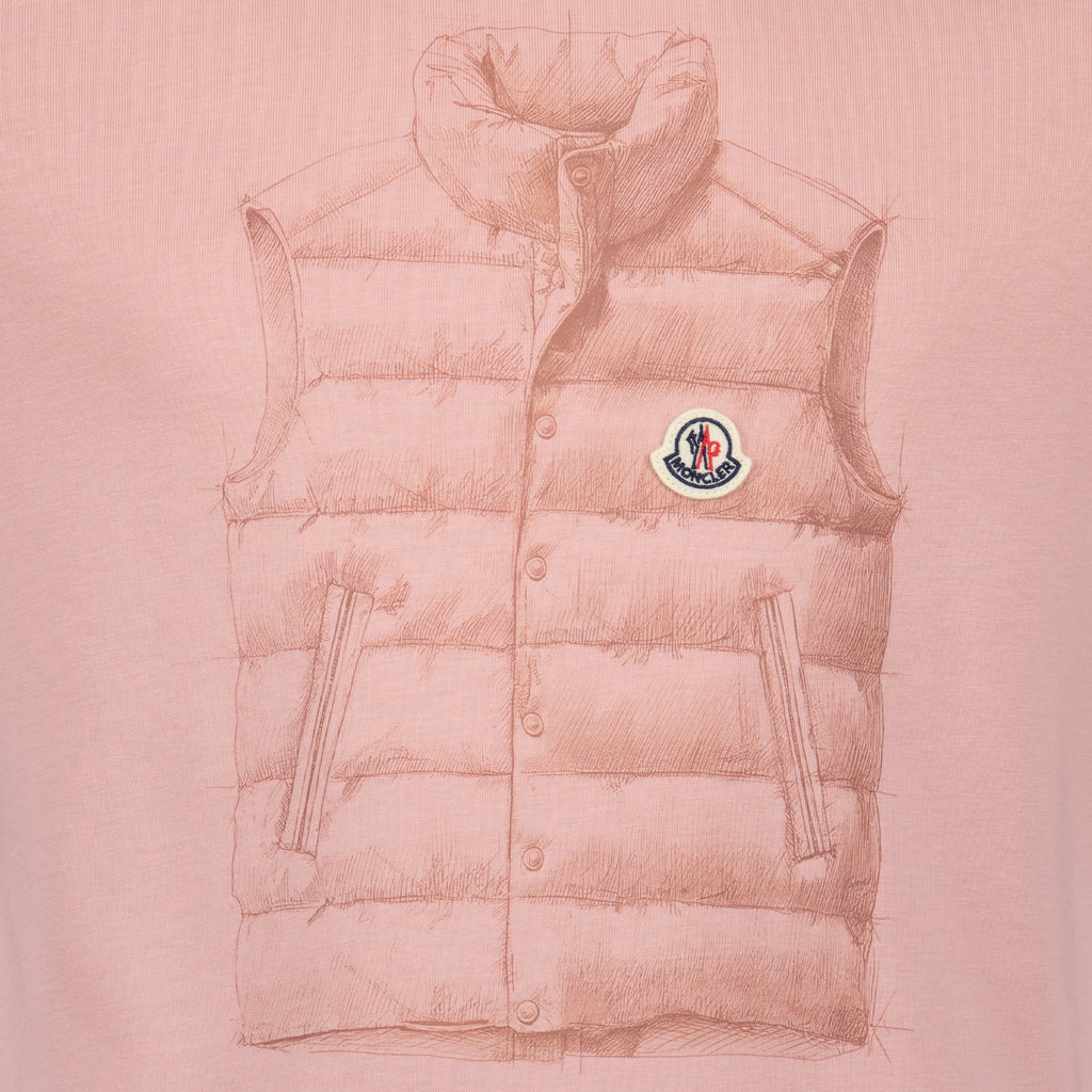 T-shirts T-shirt à imprimé doudoune rose Moncler Rose Homme