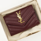 Petite maroquinerie Cassandre Wallet Saint Laurent Bordeaux Femme