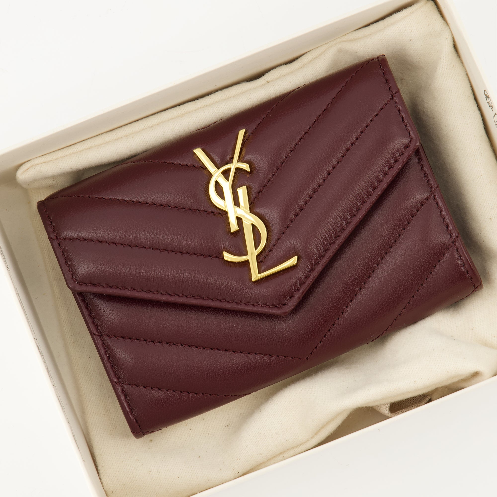 Petite maroquinerie Cassandre Wallet Saint Laurent Bordeaux Femme