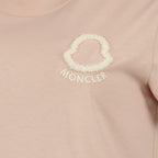 T-shirts T-Shirt de Algodão com Logo Bordado em Rosa Moncler Rose Femme