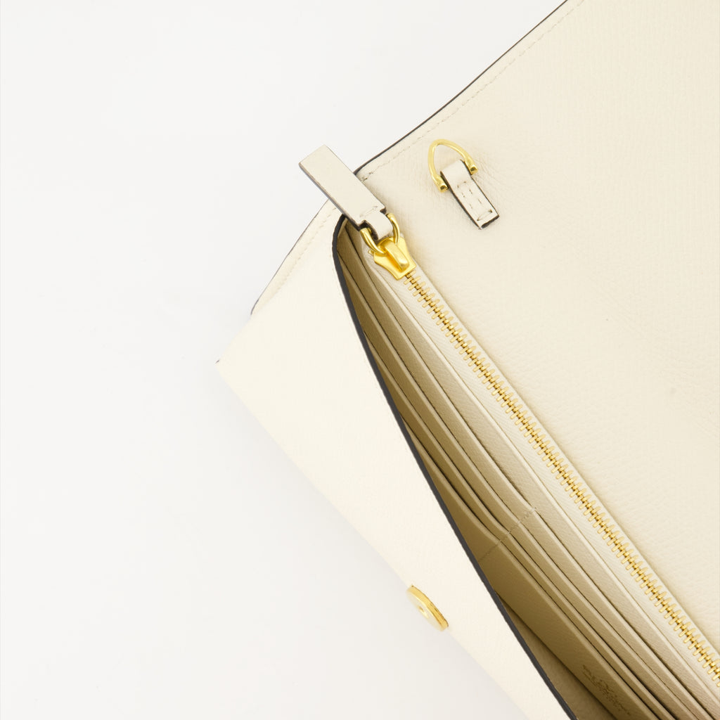 スモールレザーグッズ Portefeuille VLogo à chaîne Valentino Garavani 白 Femme