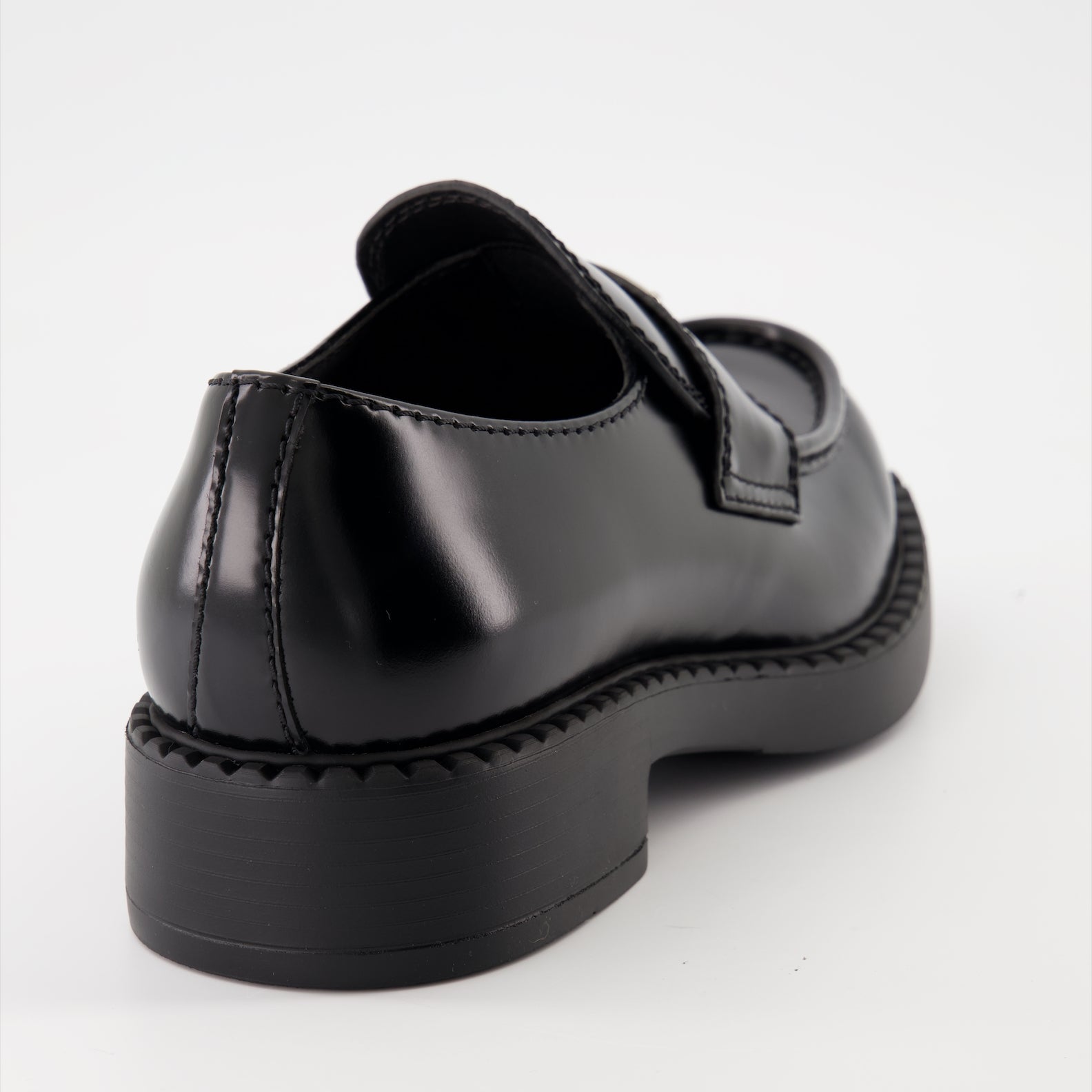 Loafer Leder Mokassins Prada Schwarz Homme