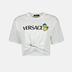 Camisetas T-shirt Crop Morango Versace Branco Femme