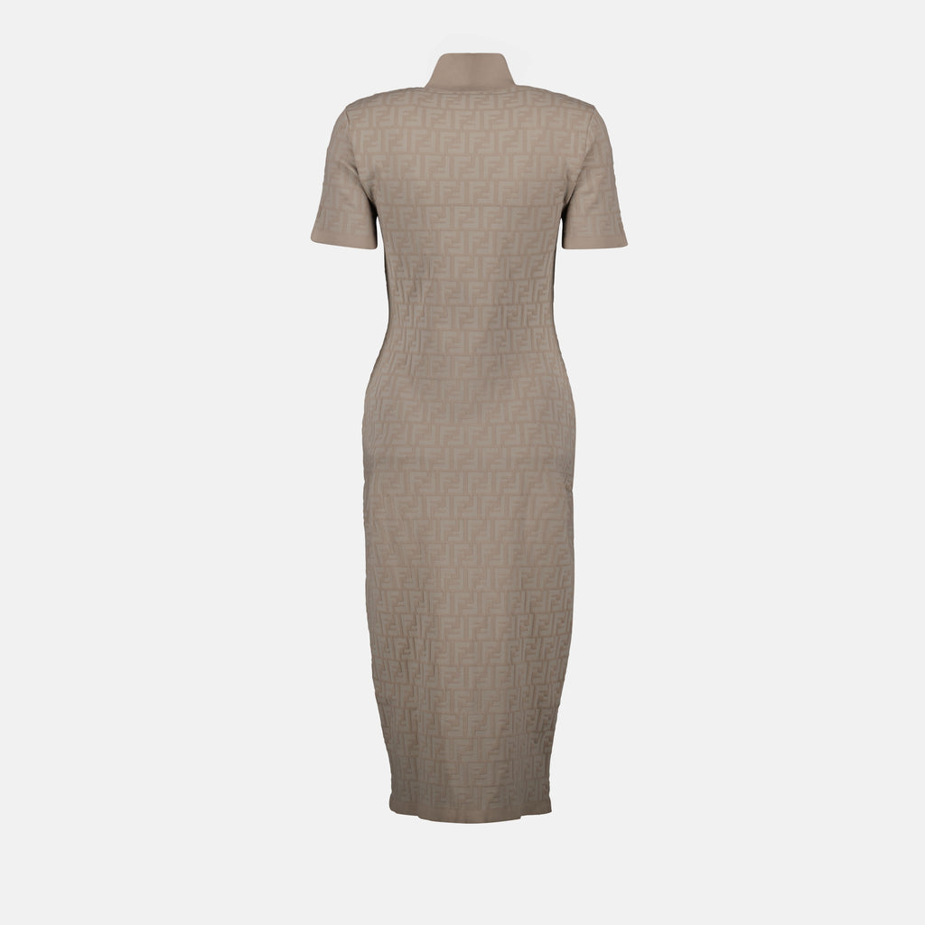 Vestidos Robe FF en viscose Fendi Bege Femme