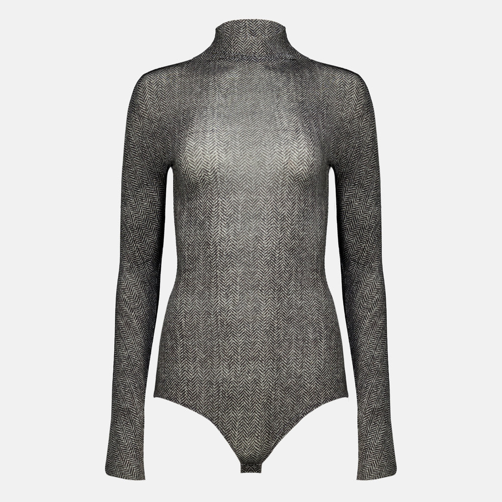 Tops Body com Padrão Chevron Mm6 Gris Femme