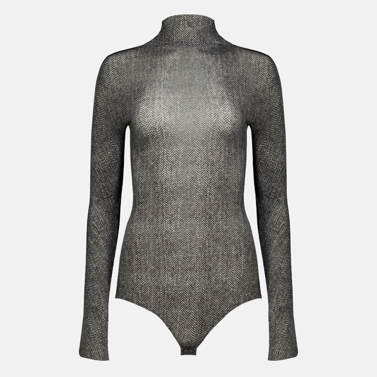 Tops Chevron Pattern Bodysuit Mm6 Gris Femme